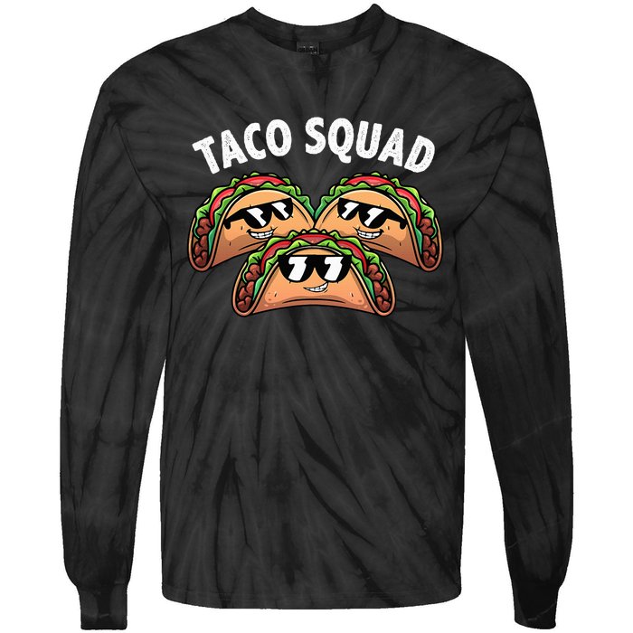 Cool Taco Design Taco Mexican Dish Lovers Tie-Dye Long Sleeve Shirt