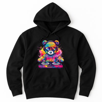 Cartoon Teddy Dj Hoodie