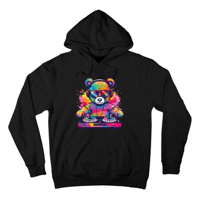 Cartoon Teddy Dj Hoodie