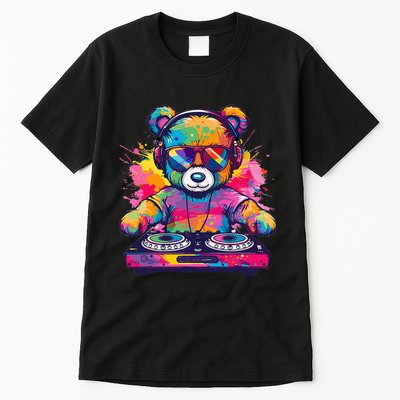 Cartoon Teddy Dj Tall T-Shirt