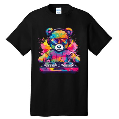 Cartoon Teddy Dj Tall T-Shirt