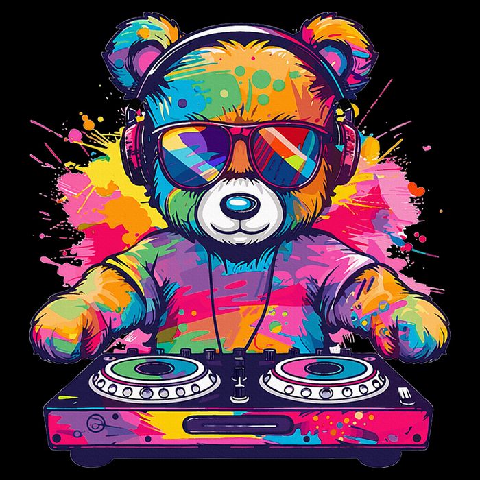 Cartoon Teddy Dj Impact Tech Backpack