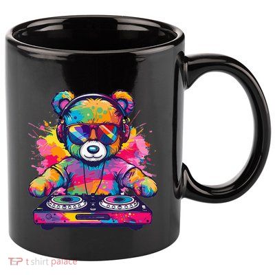 Cartoon Teddy Dj 11oz C Handle Ceramic Mug