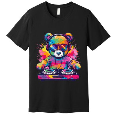 Cartoon Teddy Dj Premium T-Shirt
