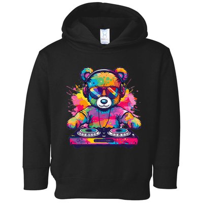 Cartoon Teddy Dj Toddler Hoodie