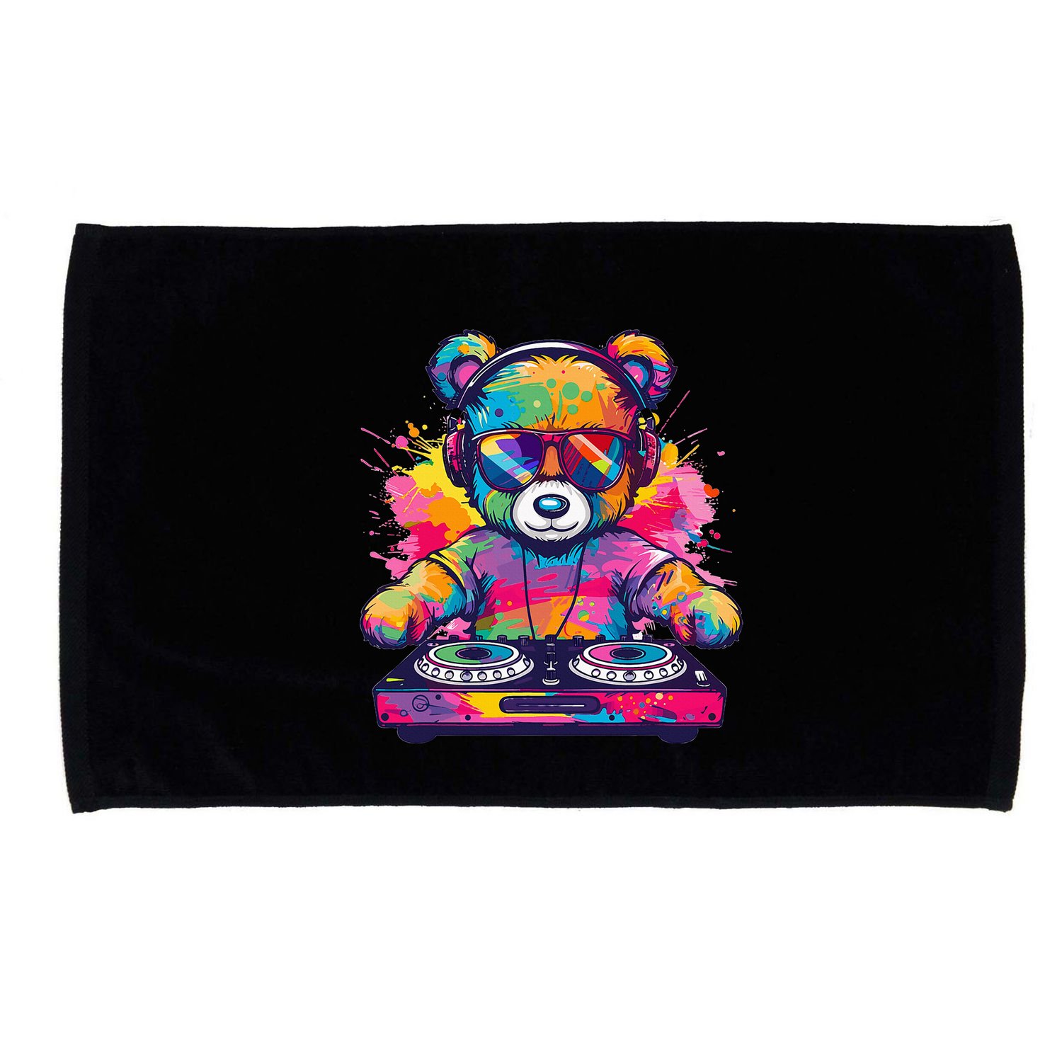 Cartoon Teddy Dj Microfiber Hand Towel
