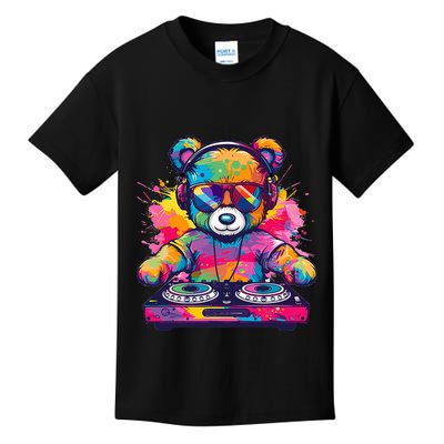 Cartoon Teddy Dj Kids T-Shirt