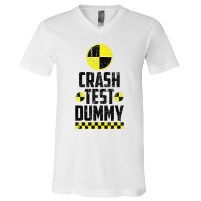 Crash Test Dummy Last Minute Costume Funny Halloween V-Neck T-Shirt