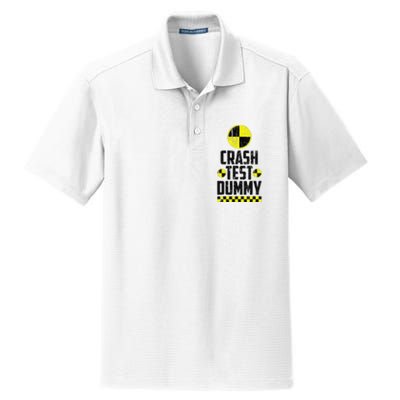 Crash Test Dummy Last Minute Costume Funny Halloween Dry Zone Grid Polo