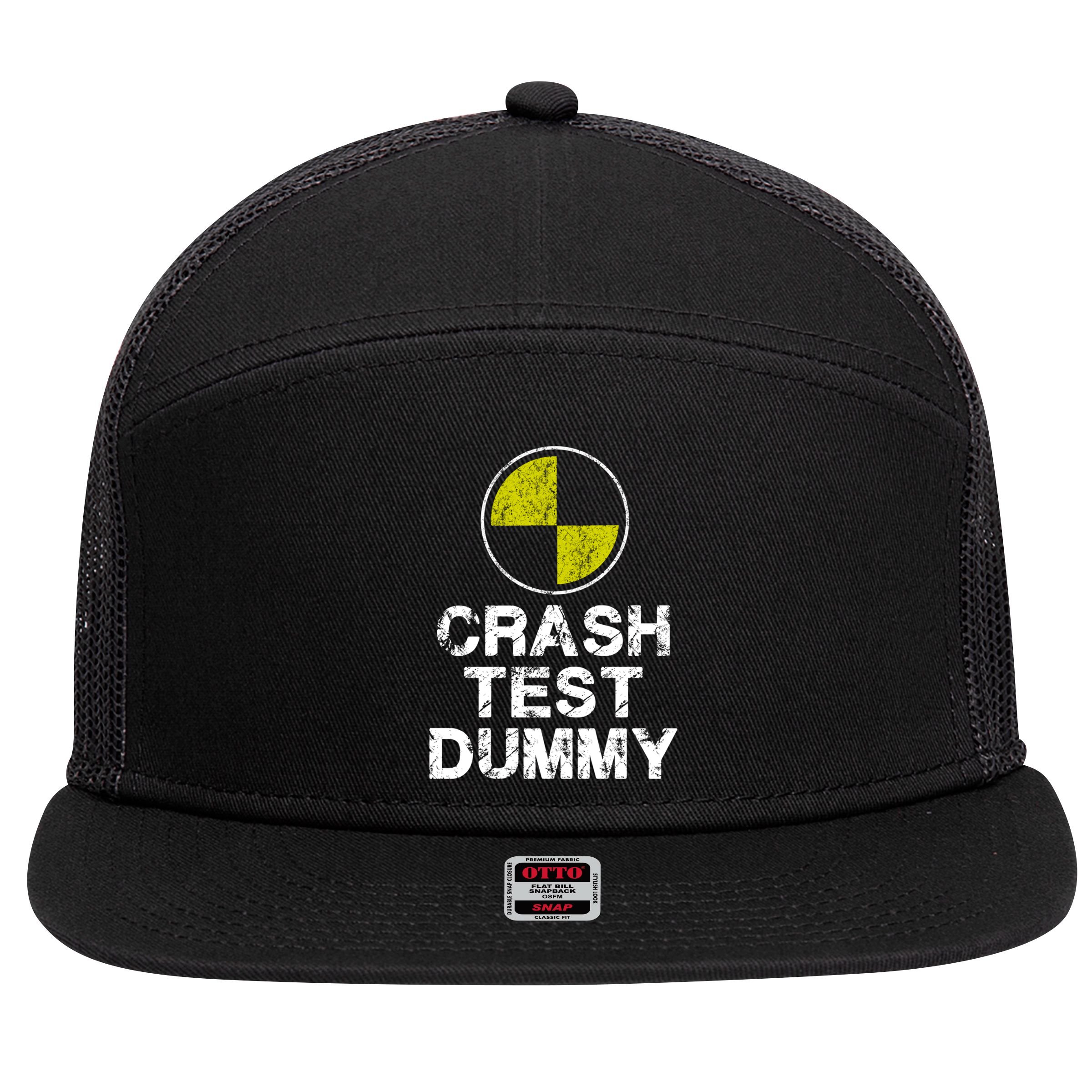 Crash Test Dummy 7 Panel Mesh Trucker Snapback Hat