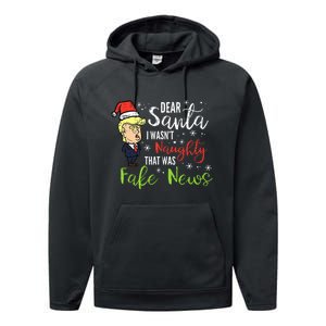 Christmas Trump Dear Santa Fake News Funny Xmas Performance Fleece Hoodie