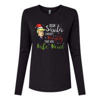 Christmas Trump Dear Santa Fake News Funny Xmas Womens Cotton Relaxed Long Sleeve T-Shirt