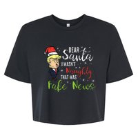 Christmas Trump Dear Santa Fake News Funny Xmas Bella+Canvas Jersey Crop Tee