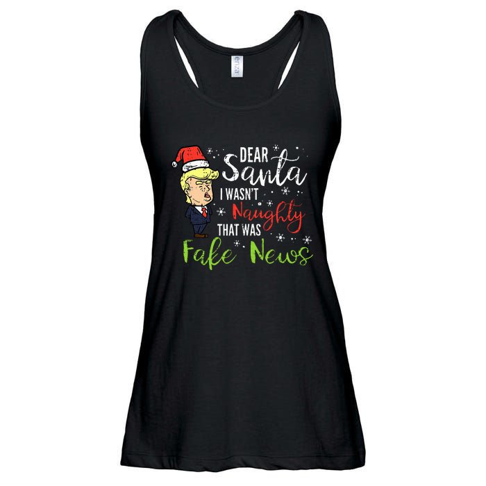 Christmas Trump Dear Santa Fake News Funny Xmas Ladies Essential Flowy Tank