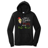 Christmas Trump Dear Santa Fake News Funny Xmas Women's Pullover Hoodie