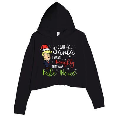 Christmas Trump Dear Santa Fake News Funny Xmas Crop Fleece Hoodie