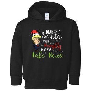 Christmas Trump Dear Santa Fake News Funny Xmas Toddler Hoodie