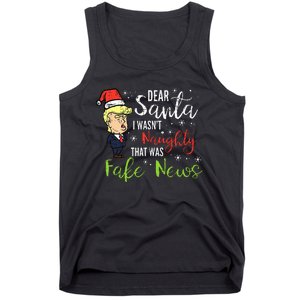 Christmas Trump Dear Santa Fake News Funny Xmas Tank Top