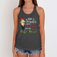 Christmas Trump Dear Santa Fake News Funny Xmas Women's Knotted Racerback Tank