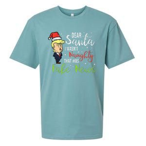 Christmas Trump Dear Santa Fake News Funny Xmas Sueded Cloud Jersey T-Shirt