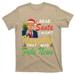 Christmas Trump Dear Santa Fake News Funny Xmas T-Shirt