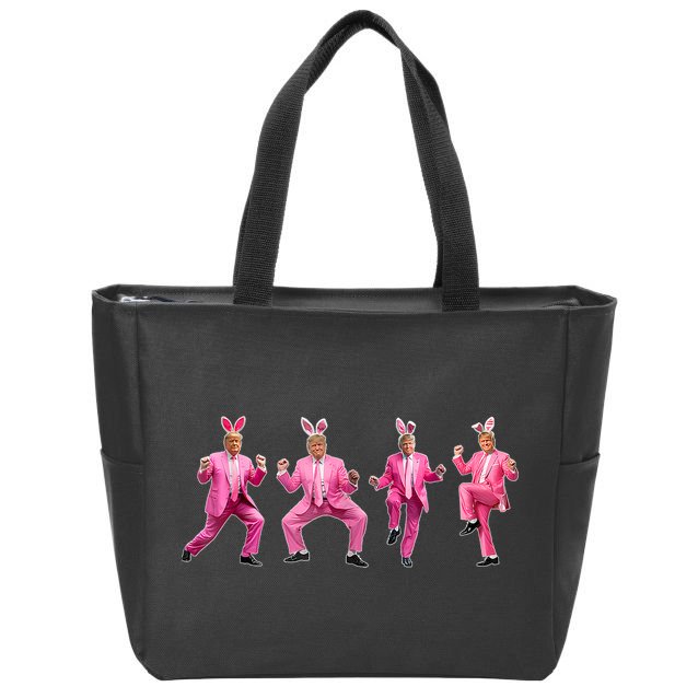 Cute Trump Dance Easter Day Bunny Funny Trump Easter Day Zip Tote Bag