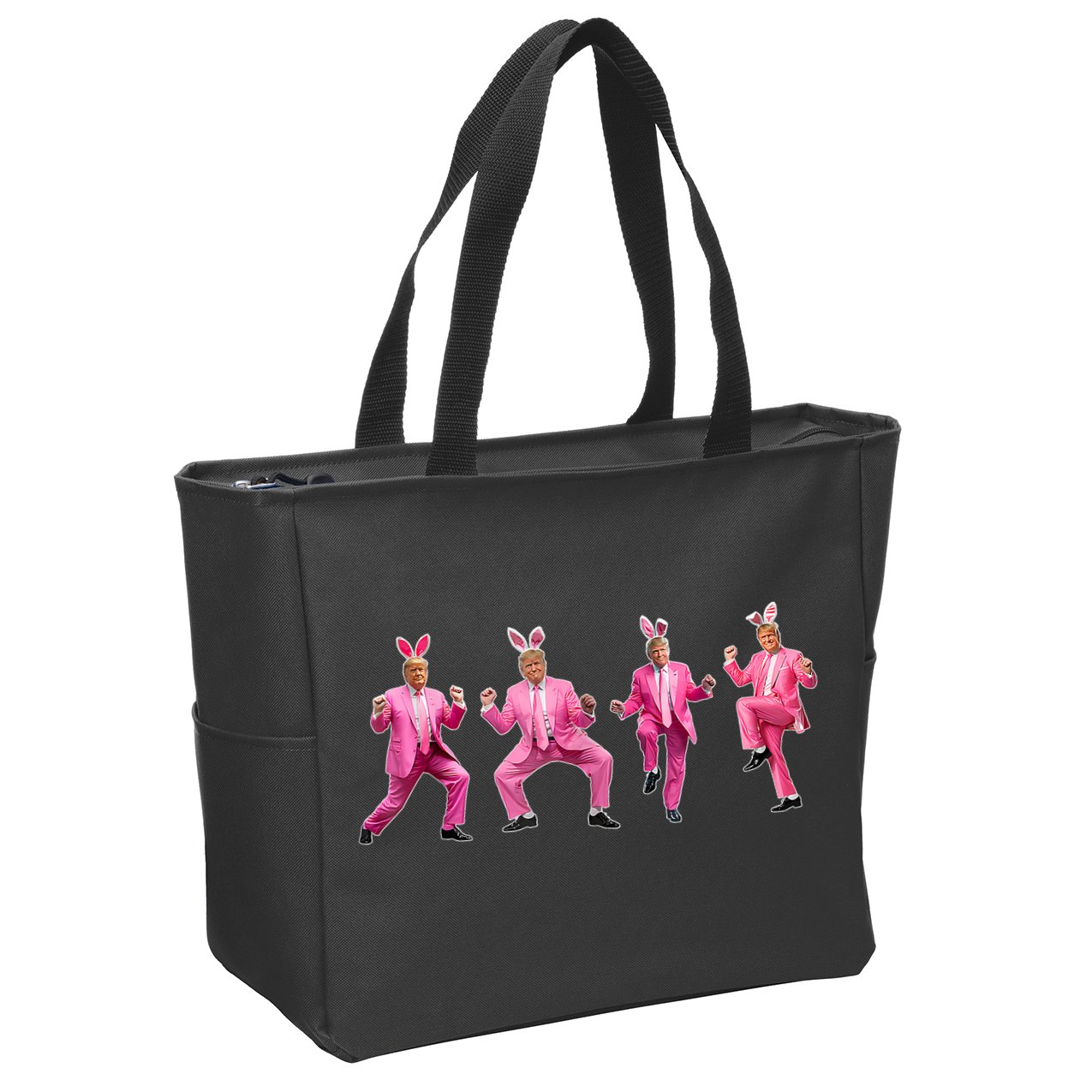 Cute Trump Dance Easter Day Bunny Funny Trump Easter Day Zip Tote Bag