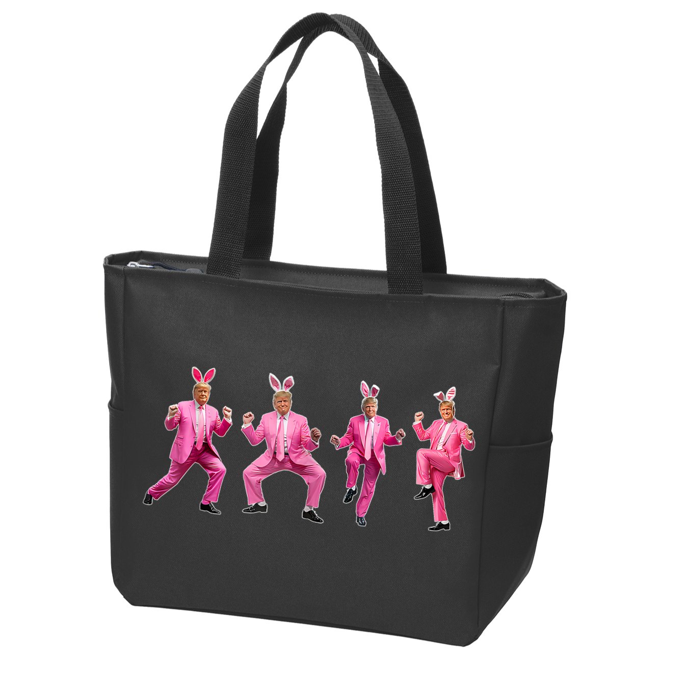 Cute Trump Dance Easter Day Bunny Funny Trump Easter Day Zip Tote Bag