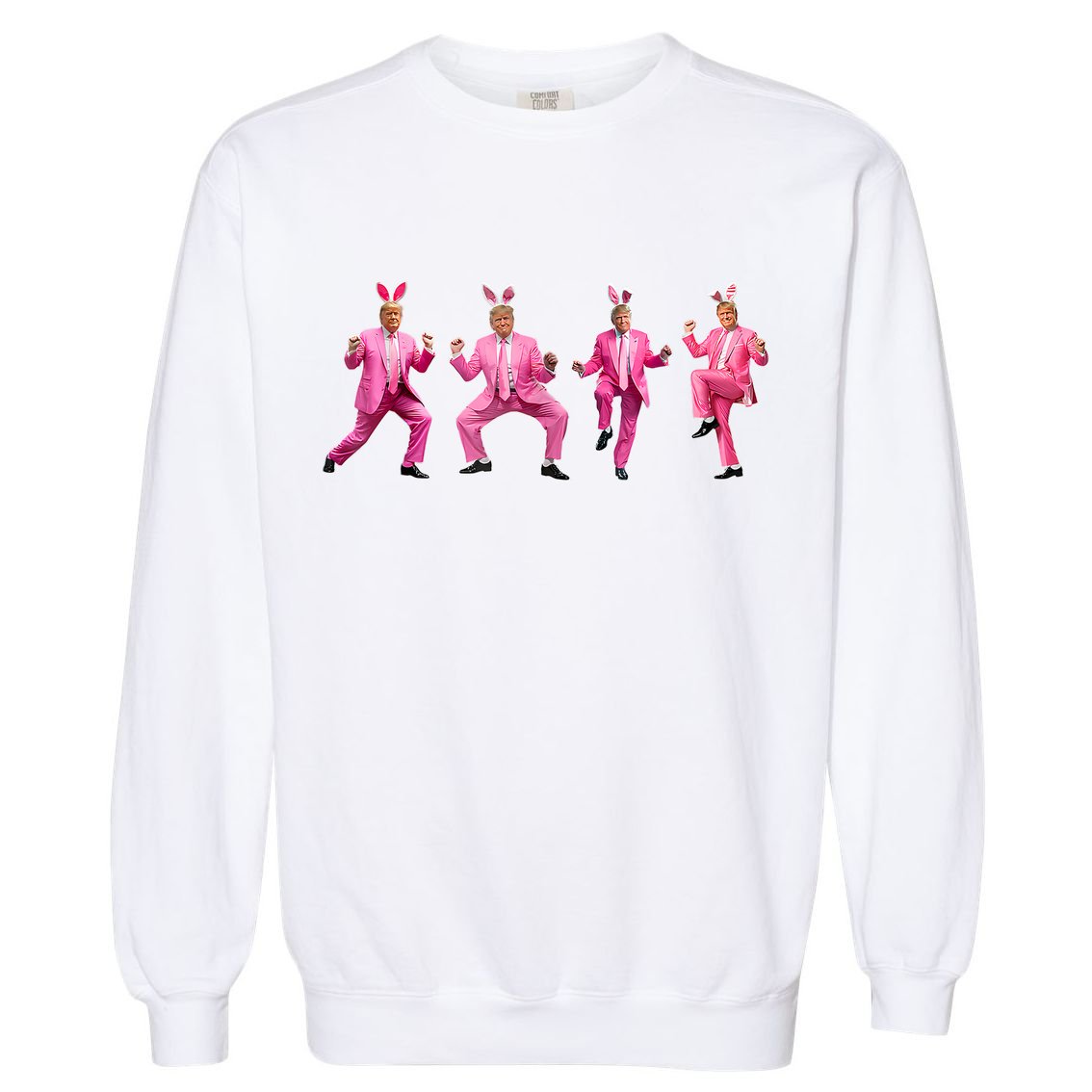 Cute Trump Dance Easter Day Bunny Funny Trump Easter Day Garment-Dyed Sweatshirt