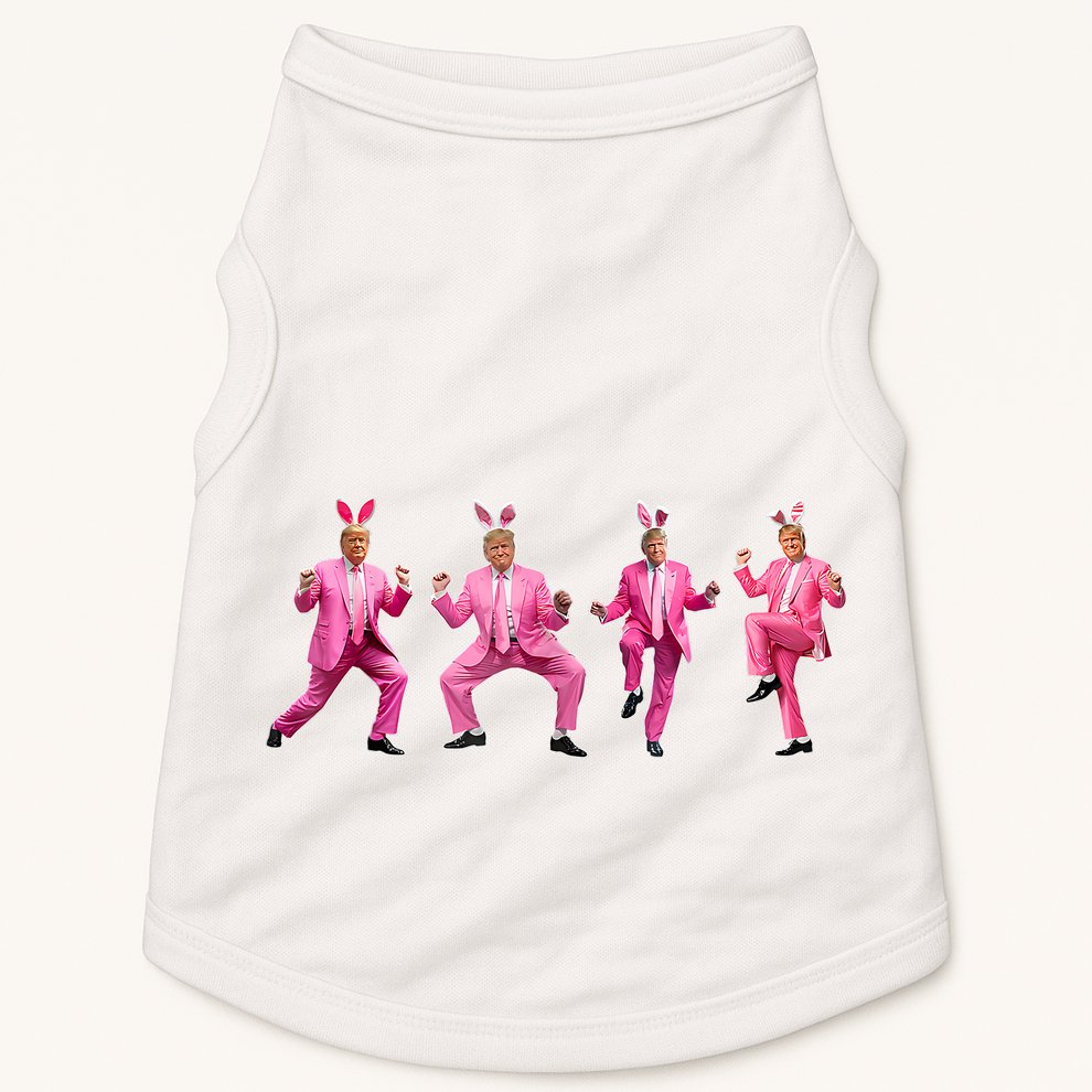 Cute Trump Dance Easter Day Bunny Funny Trump Easter Day Doggie Tank