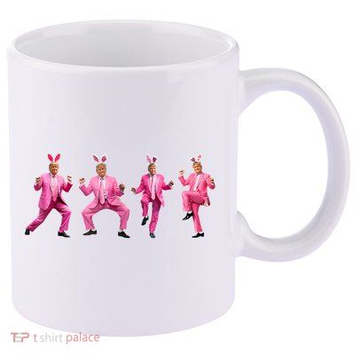 Cute Trump Dance Easter Day Bunny Funny Trump Easter Day 11oz C Handle Ceramic Mug