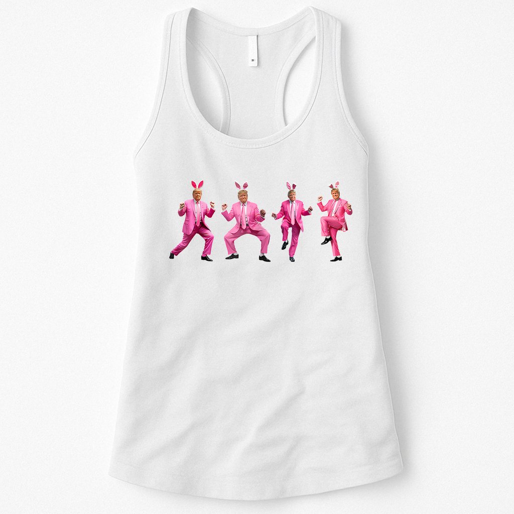 Cute Trump Dance Easter Day Bunny Funny Trump Easter Day Womens Tank Top