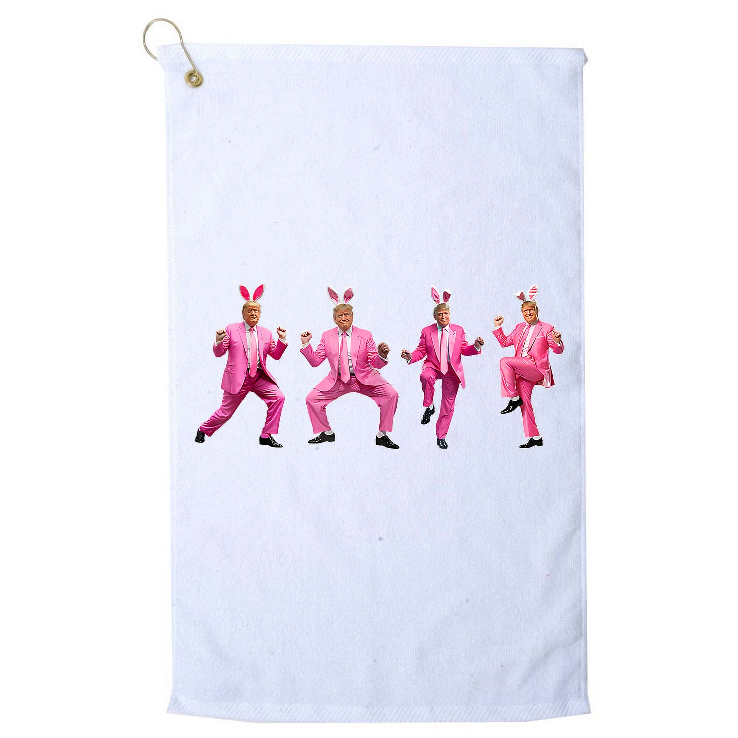 Cute Trump Dance Easter Day Bunny Funny Trump Easter Day Golf Towel