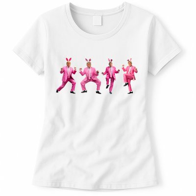 Cute Trump Dance Easter Day Bunny Funny Trump Easter Day Womens T-Shirt