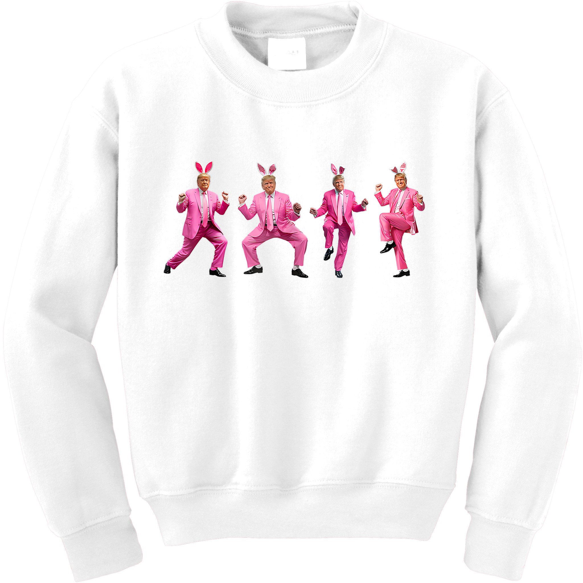 Cute Trump Dance Easter Day Bunny Funny Trump Easter Day Kids Sweatshirt