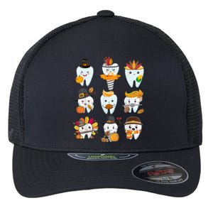 Cute Teeth Dental Squad Dental Assistant Thanksgiving Flexfit Unipanel Trucker Cap