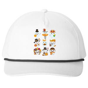 Cute Teeth Dental Squad Dental Assistant Thanksgiving Snapback Five-Panel Rope Hat