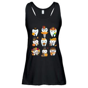 Cute Teeth Dental Squad Dental Assistant Thanksgiving Ladies Essential Flowy Tank