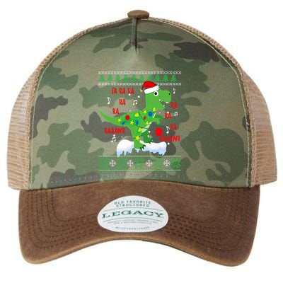 Christmas Tree Dinosaur Fa Ra Ra Rawr Rawr Trex Xmas Pajama Gift Legacy Tie Dye Trucker Hat