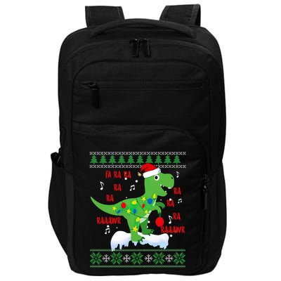 Christmas Tree Dinosaur Fa Ra Ra Rawr Rawr Trex Xmas Pajama Gift Impact Tech Backpack