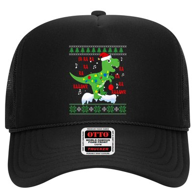 Christmas Tree Dinosaur Fa Ra Ra Rawr Rawr Trex Xmas Pajama Gift Trucker Hat