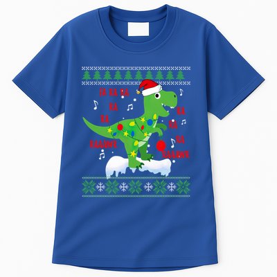 Christmas Tree Dinosaur Fa Ra Ra Rawr Rawr Trex Xmas Pajama Gift Tall T-Shirt