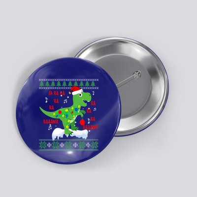Christmas Tree Dinosaur Fa Ra Ra Rawr Rawr Trex Xmas Pajama Gift Button