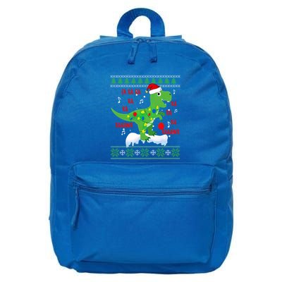 Christmas Tree Dinosaur Fa Ra Ra Rawr Rawr Trex Xmas Pajama Gift 16 in Basic Backpack