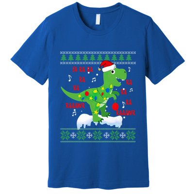 Christmas Tree Dinosaur Fa Ra Ra Rawr Rawr Trex Xmas Pajama Gift Premium T-Shirt