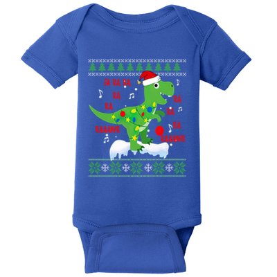 Christmas Tree Dinosaur Fa Ra Ra Rawr Rawr Trex Xmas Pajama Gift Baby Bodysuit