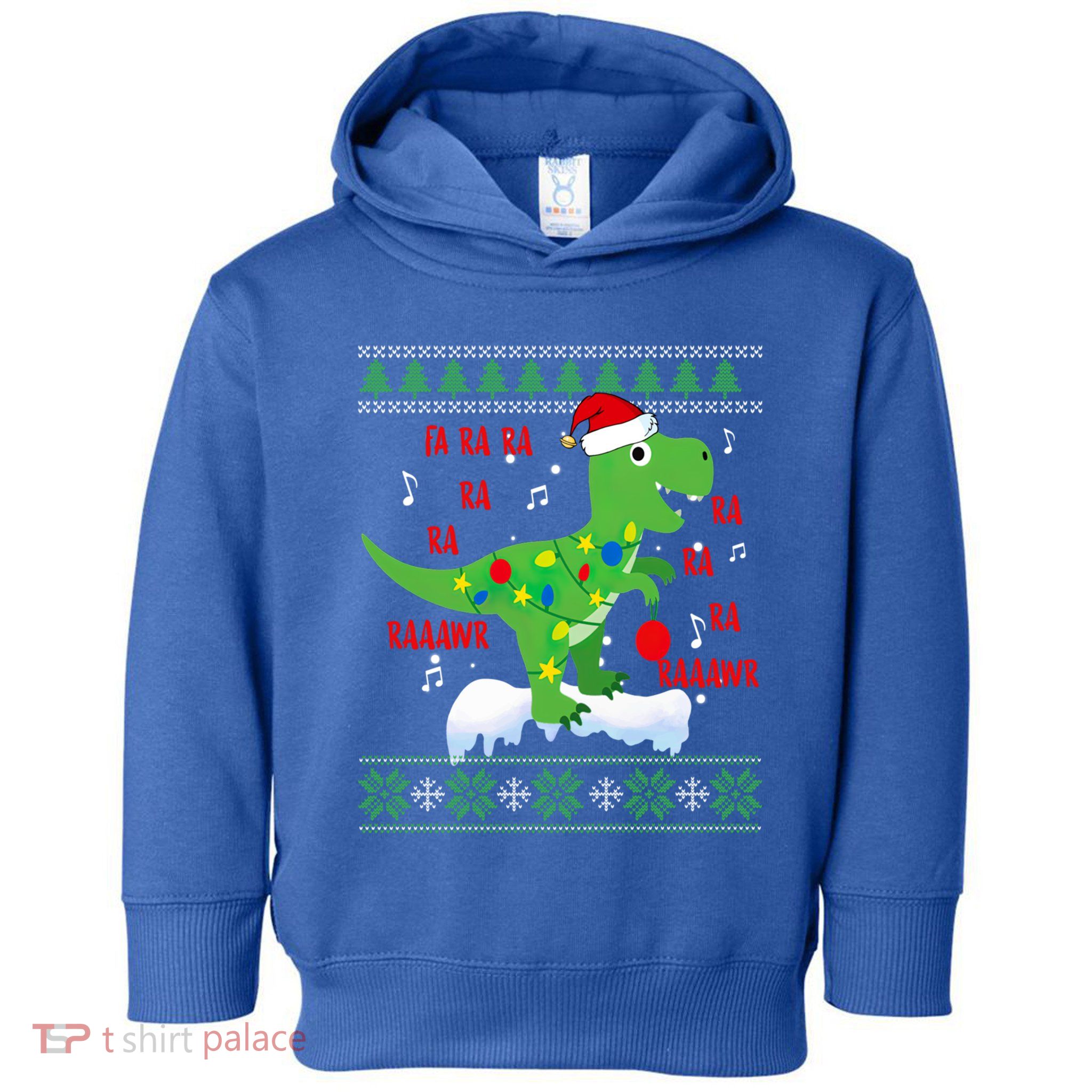 Christmas Tree Dinosaur Fa Ra Ra Rawr Rawr Trex Xmas Pajama Gift Toddler Hoodie