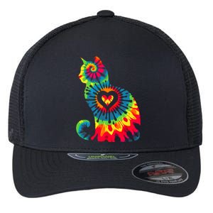 Cat Tie Dye Colorful Pet Mom Dad Lover Meow Flexfit Unipanel Trucker Cap