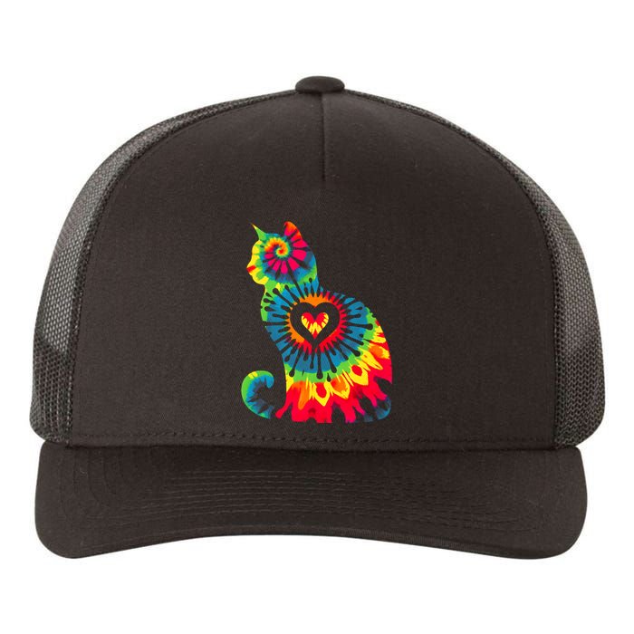 Cat Tie Dye Colorful Pet Mom Dad Lover Meow Yupoong Adult 5-Panel Trucker Hat