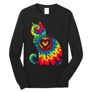 Cat Tie Dye Colorful Pet Mom Dad Lover Meow Long Sleeve Shirt